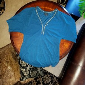 Anthropologie Deletta Teal Top